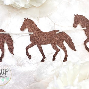 Horse Garland, Glitter Horse Banner, Horse Birthday Party Decor, Derby Party Decorations, Farm Themed Birthday Decor, Cowboy Party Decor