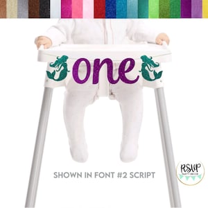 Mermaid One Highchair Banner, Mermaid 1st Birthday Party Decor, Under The Sea 1st Birthday Party Decor, Mermaid First Birthday High Chair