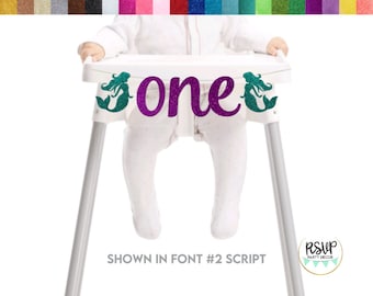 Mermaid One Highchair Banner, Mermaid 1st Birthday Party Decor, Under The Sea 1st Birthday Party Decor, Mermaid First Birthday High Chair