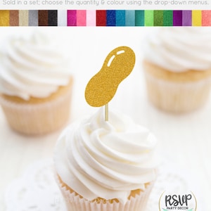Toppers per cupcake di arachidi, decorazioni per feste di compleanno di elefanti, decorazioni per feste PB e J, decorazioni per feste circensi, toppers per cupcake al burro di arachidi, PB & J Party