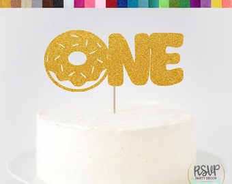 Donut One Cake Topper, Donut Erster Geburtstag Tortendeko, Sweet One 1st Birthday Party Dekoration, Donuts Party Dekoration für Ersten Geburtstag
