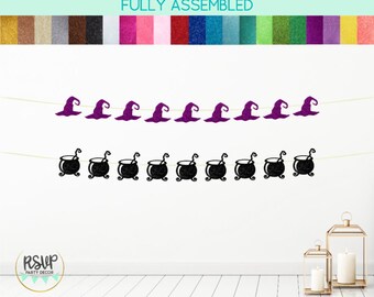Witch and Cauldron Garland, Witch Themed Banners, Halloween Party Decorations, Witch Birthday Party Decor, Witch Party Decorations