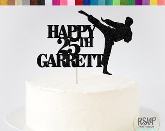Custom Karate Cake Topper, Karate Birthday Party Decorations, Karate Party Decor, Karate Kick Birthday Party Supplies