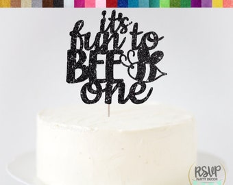 Es divertido BEE One Cake Topper, Decoraciones de fiesta temáticas de abejas, Primer cumpleaños de Honey Bee, Decoraciones de bee 1st Party