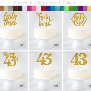 Forty Three Cake Topper, 43 Cake Topper, Fortythree Cake Topper, Happy 43rd, 43 Birthday Decor, 43rd Decorations, 43rd Anniversary