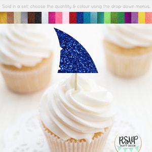 Shark Fin Cupcake Topper, Mini Cupcake Or Toothpick Topper. Ideal For A Shark Birthday Decor