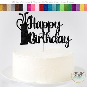 Golf Bag Happy Birthday Cake Topper, Golf Birthday Party Decor, Golfing Cake Topper, Golf Birthday Party Decor, Golfer Party Decorations