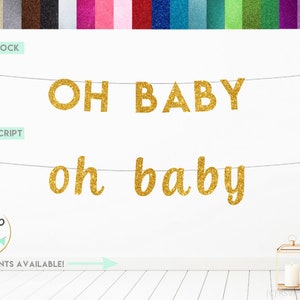 Oh Baby Banner, Oh Baby Sign, Oh Baby Shower Decoraciones, Baby Shower Banner, Baby Shower Décor, Modern Baby Shower
