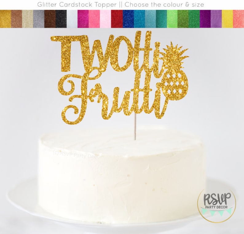 Tutti Fruity Birthday Decorations Fruit 2nd Birthday Decorations Twotti Fruity Cake Topper Two-tti Frutti Sign TWOtti Frutti Cake Topper