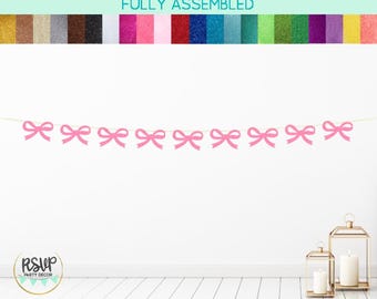 Guirlanda de laço coquete, faixa de aniversário coquete, decoração de festa temática de laço, faixa de despedida de solteira, decoração de festa de aniversário de meninas, decoração fofa para meninas