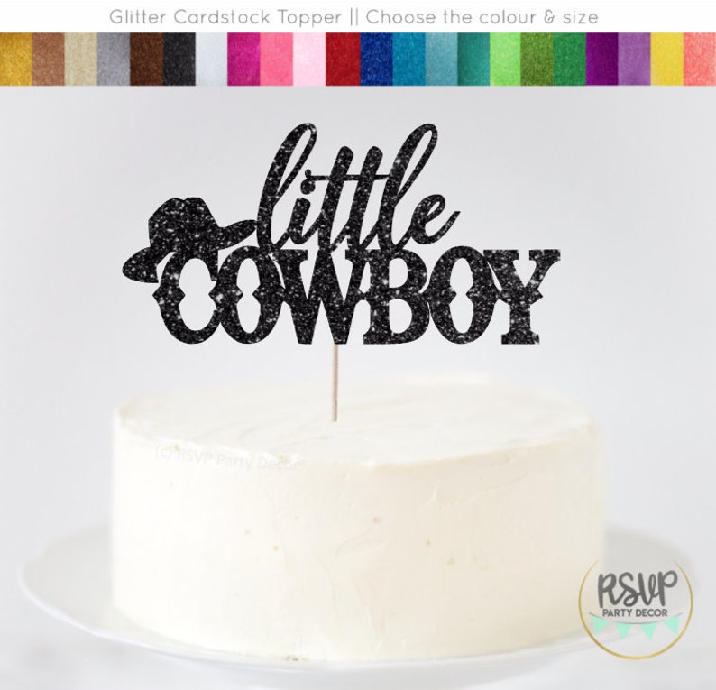 Little Cowboy Cake Topper Little Cowboy Party Decor Cowboy Etsy