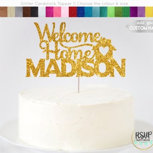 Topper torta di benvenuto personalizzato, topper torta di ritorno a casa personalizzato, segno di casa di benvenuto, topper torta militare, arredamento per feste di inaugurazione della casa