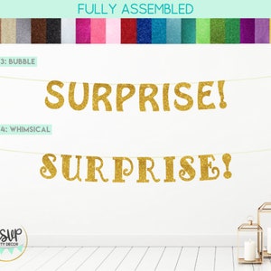 Surprise Banner, Surprise Birthday Banner, Surprise Party Decorations, Surprise Engagement Party, Surprise Anniversary, Surprise Party Decor image 2