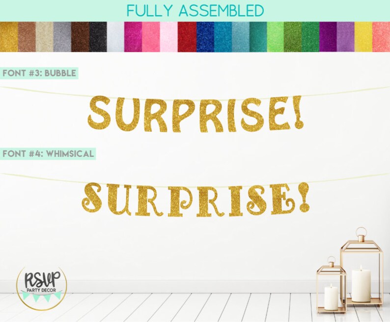 Surprise Banner, Surprise Birthday Banner, Surprise Party Decorations, Surprise Engagement Party, Surprise Anniversary, Surprise Party Decor image 2