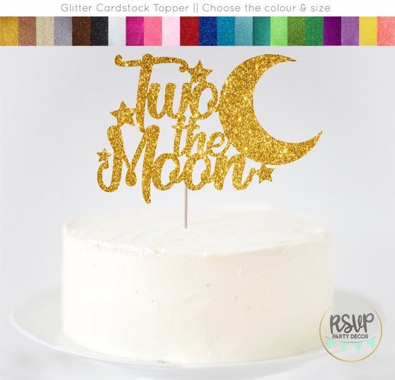 Two the Moon Cake Topper, Second Birthday Cake Topper, Space 2nd Birthday Decorations, Glitter 2 the Moon Sign, Two the Moon Birthday Party Il_570xn