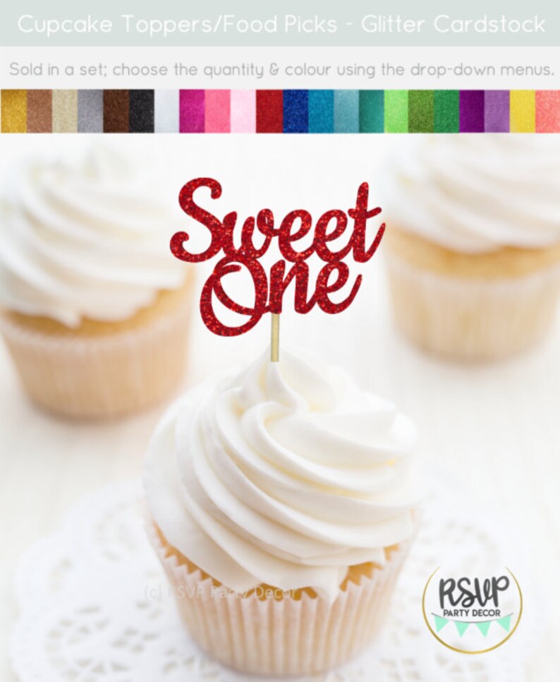 Sweet One Cupcake Toppers Ice Cream 1st Birthday Decor Etsy Canada