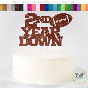 2nd Year Down Cake Topper, Football 2nd Birthday Cake Topper, Football Second Birthday Party Decorations, Football 2 Cake Topper