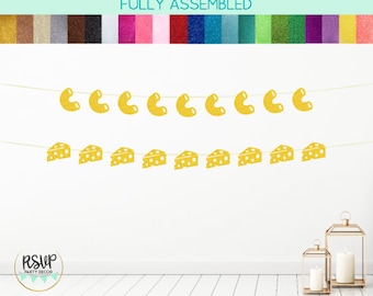 Macaroni and Cheese Garland, Macaroni and Cheese Party Decorations, Pasta Birthday Party Decor, Italian Party Decor, Mac & Cheese Birthday