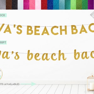 Custom Beach Bach Banner, Beach Bachelorette Banner, Beachlorette Sign, Destination Bachelorette, Personalized Beach Bach Banner with Name