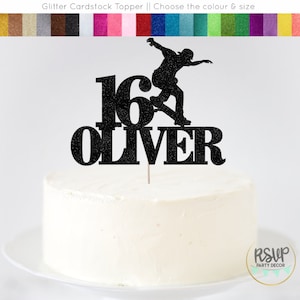 Skateboard Birthday Party Decorations, Custom Skateboarder Cake Topper, Skateboarding Party Decor, Teenager Birthday Party Decor