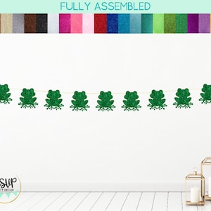 Frog Garland, Frog Banner, Frog Birthday Party Decorations, Rainforest Party Decor, Frog Princess Party Decorations, Frog Baby Shower Decor