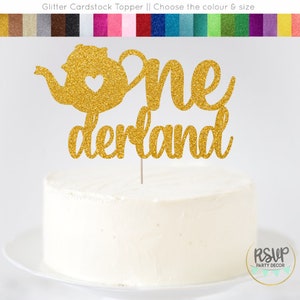 Alice in Onederland Party Decorations, Cake Smash Onederland Cake Topper, Alice in Wonderland Decor, 1st Birthday Onederland Sign