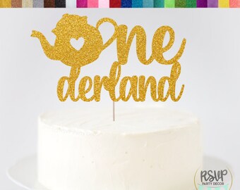 Alice in Onederland Party Decorations, Cake Smash Onederland Cake Topper, Alice in Wonderland Decor, 1st Birthday Onederland Sign