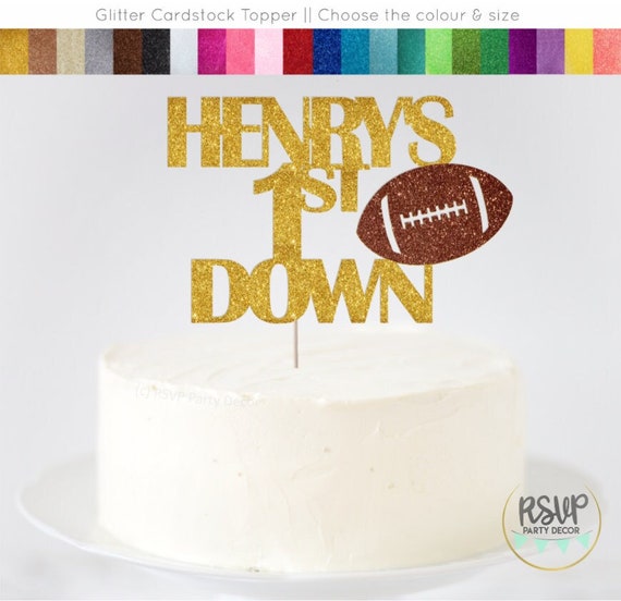 Custom 1st Down Cake Topper, Football 1st Birthday Party Decorations, First Down Party Decor, Football First Birthday Party Supplies Il_570xn