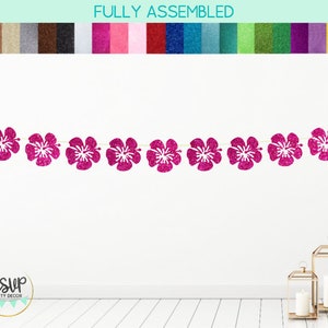 Hibiscus Flower Garland, Tropical Flower Banner, Tropical Party Decorations, Hawaiian Theme Party Decor, Luau Birthday Decor, Beach Party