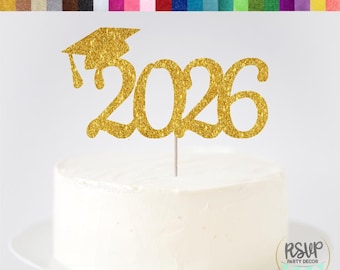 2026 Graduation Cap Cake Topper, Graduation Cake Topper, Class of 2026 Sign, Grad Party Decorations, Graduation Party Supplies, 2026 Grad