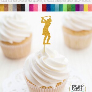 Golfing Woman Cupcake Toppers, Golf Birthday Cupcake Toppers, Golf Birthday Party Decor, Golfing Party Decor, Girl Golf Themed Party Decor