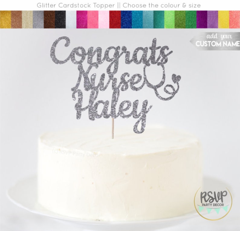 Custom Congrats Nurse Cake Topper Nurse Retirement Cake Topper Nurse Graduation Cake Topper Nurse Grad Party Decorations