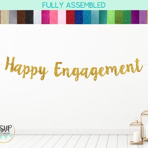 Happy Engagement Banner, Engagement Party Decorations, Engagement Banner, We&#39;re Engaged Sign, Engagement Party Decor