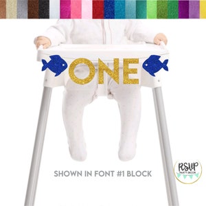 Fish One Highchair Banner, Under The Sea 1st Birthday Party Decor, ONE-der the Sea Decorations, Ocean 1st Birthday High Chair Bunting