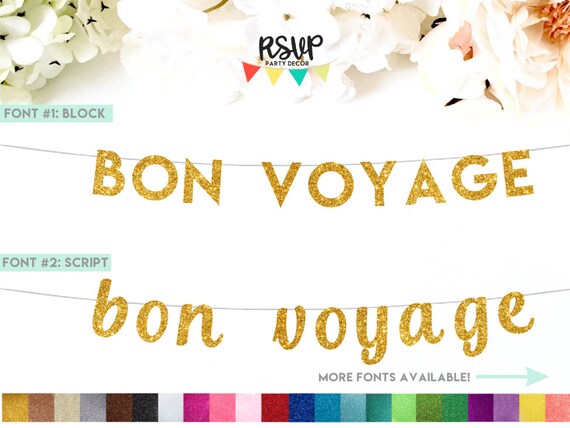Bon Voyage Banner Bon Voyage Sign Going Away Party Decor Etsy