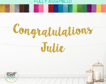 Benutzerdefinierte Glückwunsch Banner, Personalisierte Ruhestand Party Dekorationen, Abschluss Banner, Congrats Party Decor, Engagement Decor