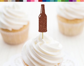 Beer Bottle Cupcake Toppers, Beer Food Picks, Man Birthday Decorations, Beer Party Decorations, Beer Themed Party Decor, Beer 40th Birthday