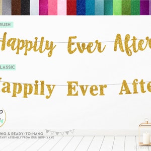 Happily Ever After Banner, Fairytale Wedding Banner, Princess Birthday ...