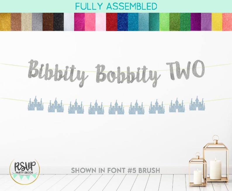 Bibbity Bobbity TWO Banner, Castle Garland, Princess 2nd Birthday Party ...