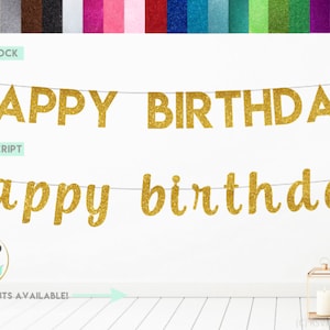 Happy Birthday Banner, Glitzer Happy Birthday Schild, Geburtstagsdeko, Geburtstagsdekoration, Custom Birthday Banner, Geburtstag Party Dekor
