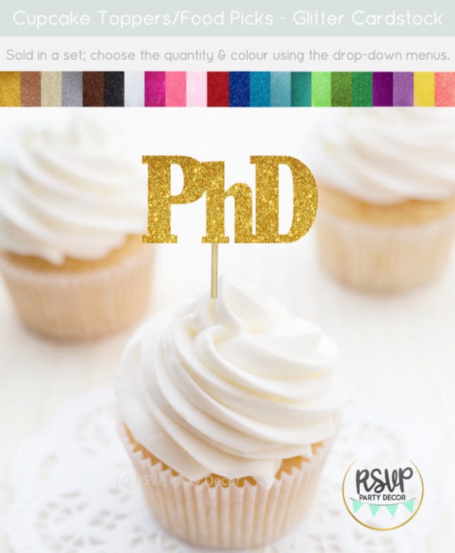 Buy Graduation Cupcake Toppers 2024 Gold With Blue Bows, Class Of 2024