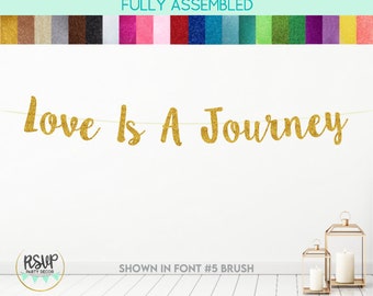 Love Is A Journey Banner, Travel Wedding Decor, Travelling From Miss to Mrs Bridal Shower Decorations, Travel Engagement Party Decorations