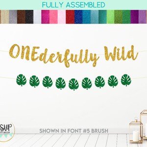 ONEderfully Wild Banner, Palm Leaf Garland, Wild Eerste Verjaardagsfeest Decor, Safari 1e Verjaardag Party Decor, Wild 1e Verjaardag Decoraties