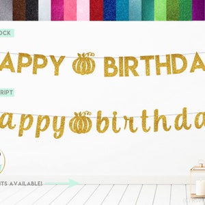 Kürbis Happy Birthday Banner, Herbst Geburtstag Party Dekor, Halloween Geburtstag Party Dekoration, Herbst Happy Birthday Schild, Kürbis Geburtstag