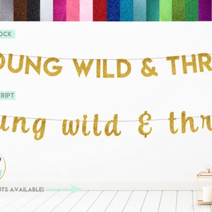 Young Wild & Three Banner, Young Wild and Three Sign, 3rd Birthday Party Decor, Tribal Party Decor, Tribal Banner, 3rd Birthday Banner