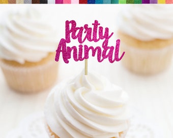 Party Animal Cupcake Toppers, Jungle Birthday Party Decor, Safari Birthday Party Decorations, Wild One Cupcake Topper, Pet Party Decor