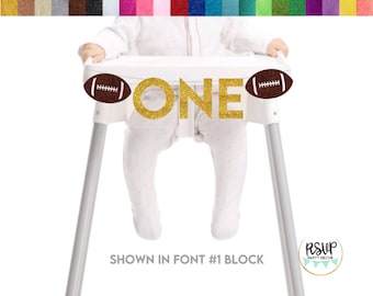 Football One High Chair Banner, Football 1st Birthday Party Decor, First Down Birthday Party Decor, Boy 1st Birthday Cake Smash Banner