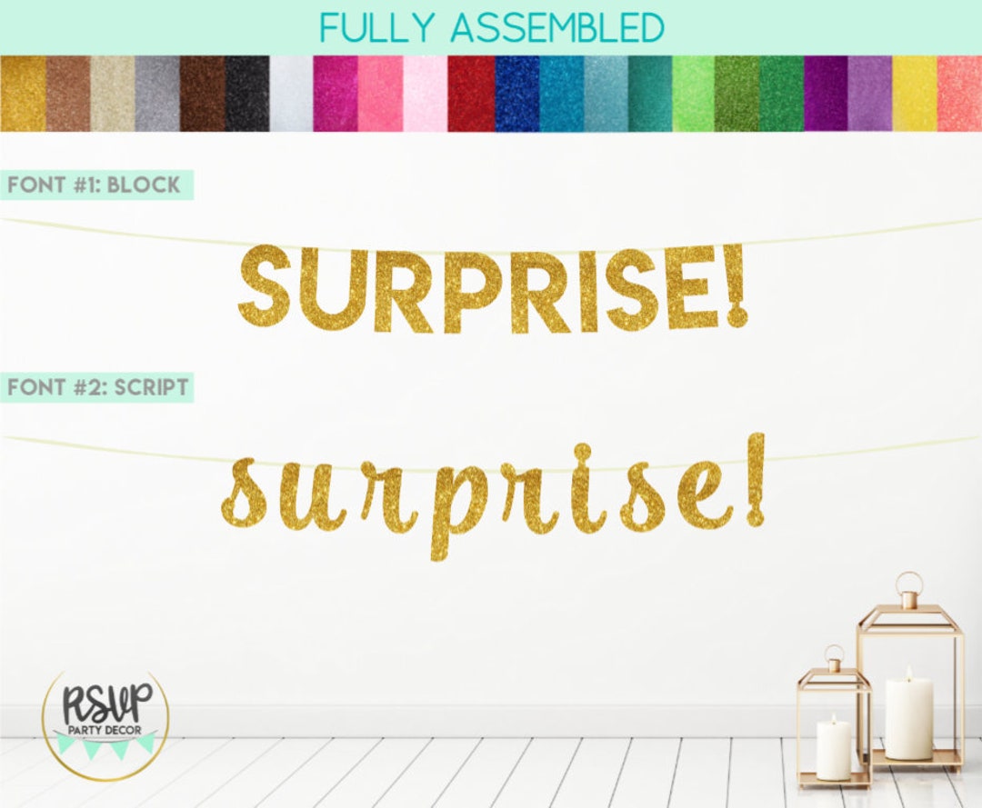Surprise Banner Surprise Birthday Banner Surprise Party Etsy