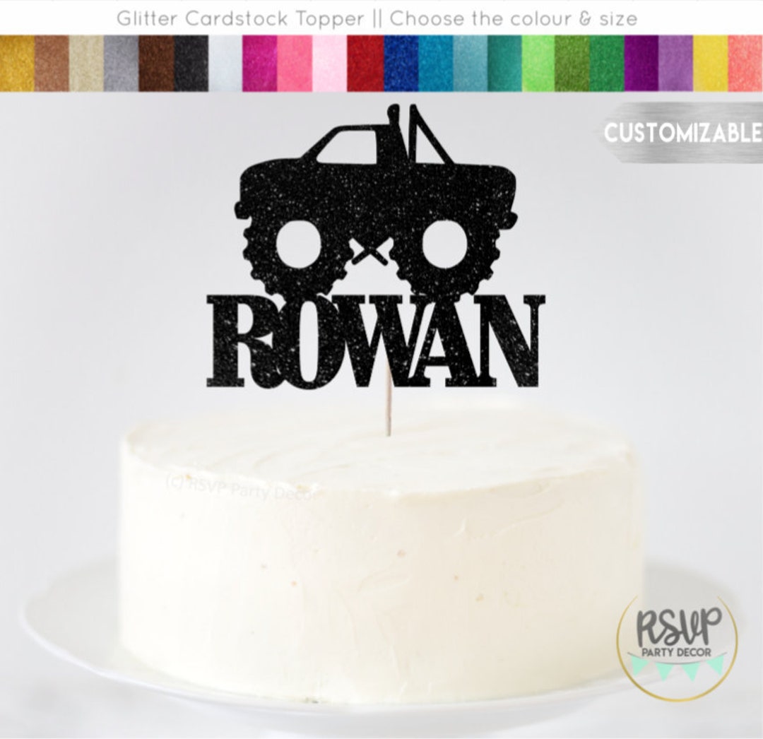 Monster Truck Cake Topper, Monster Truck Party Decorations, Monster ...
