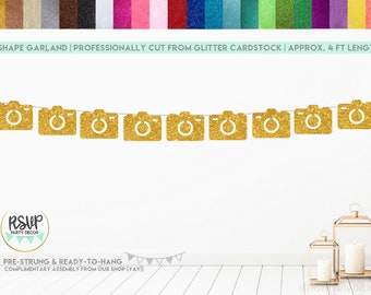 Camera Garland, Camera Banner, Photographer Party Decorations, Hollywood Party Decorations, Hollywood Birthday Banner, Red Carpet Banner